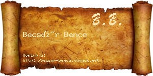 Becsár Bence névjegykártya